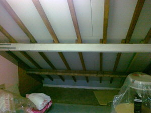 Aufsparrend&auml;mmung Innenansicht mit Kombid&auml;mmelement einschlie&szlig;lich Ausbauplatte innenseitig